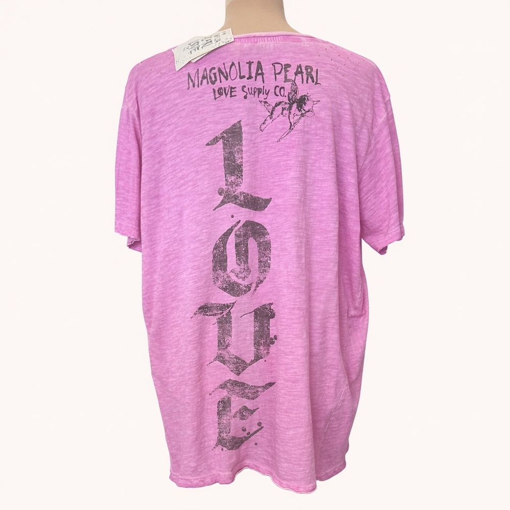 Magnolia Pearl Abbey Love Tee #1460 Love Supply Co Pink NWT - Picture 3 of 9